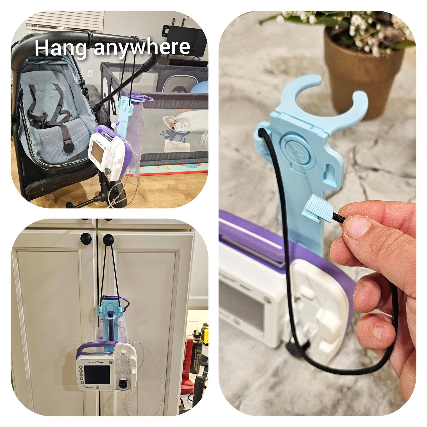 G-Tube Station™ Travel Station | Feeding Pump Carrier Stand for 500ml Bags | Compatible with Kangaroo OMNI