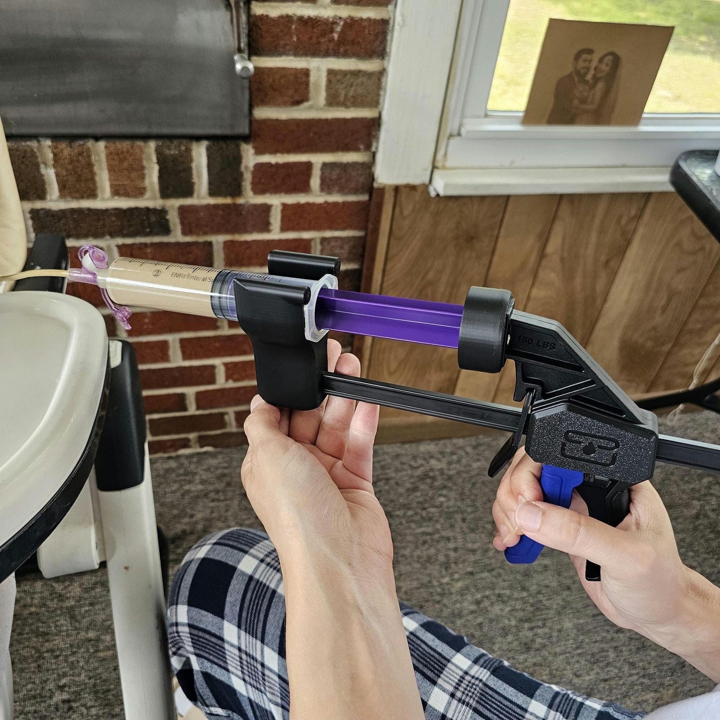 G-Tube Station™ ENfitPress  Syringe Feeder | 35ml & 60ml Syringe Assist Tool | Manual Feeding Applicator | Enteral Nutrition Support