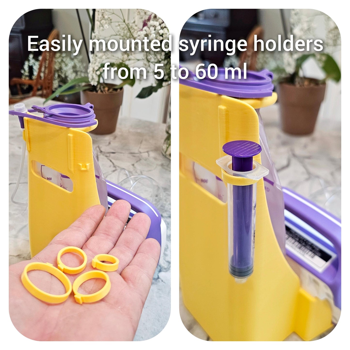 G-Tube Station™ | Feeding Pump Holder Stand with Syringe Clip | 500ml & 1000ml Bags | Compatible with Kangaroo OMNI