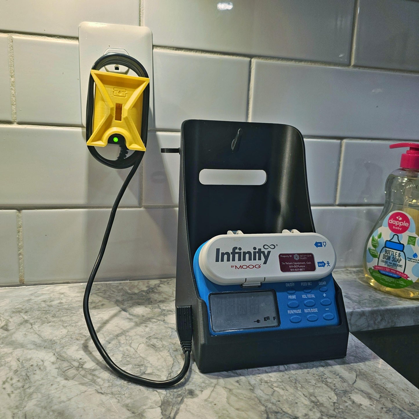 G-Tube Station™ Charger Cable Organizer | Feeding Pump Cable Holder | Compatible with Infinity MOOG